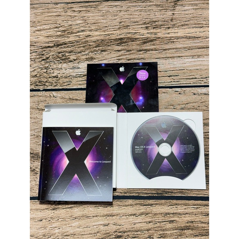 Apple Mac OS X Leopard Version 10.5.4 MB576Z/A Install DVD Software Box Manual