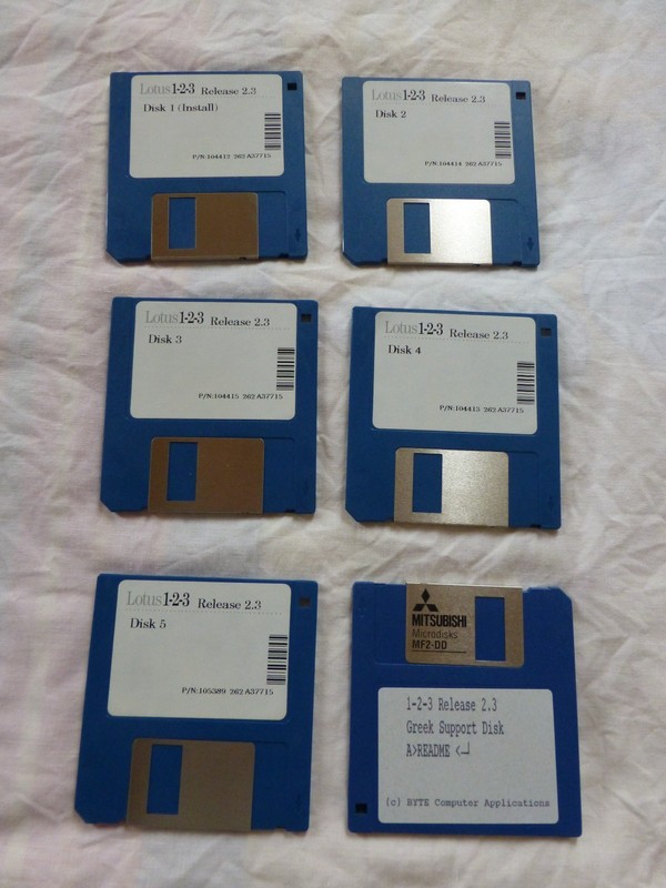 Lotus 1-2-3 Release 2.3 for DOS plus Greek support disk - RARE & VINTAGE! gallery