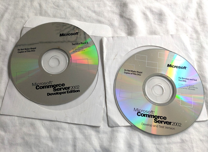 3 CD Microsoft Commerce Server 2002 w/ Service Pack 1 + Product Key + BizTalk