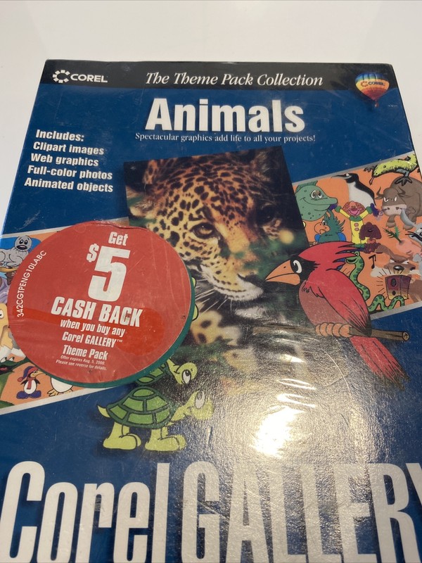 Sealed Corel Gallery Animals The Theme Pack Collection PC Web Clip Art Graphics gallery