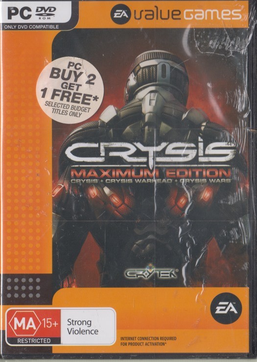 Crysis Maximum Edition PC DVD-ROM Warhead Wars action adventure game NEW SEALED