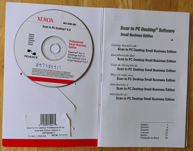 Xerox Scan to PC Desktop 9.0 same as Nuance PaperPort gallery