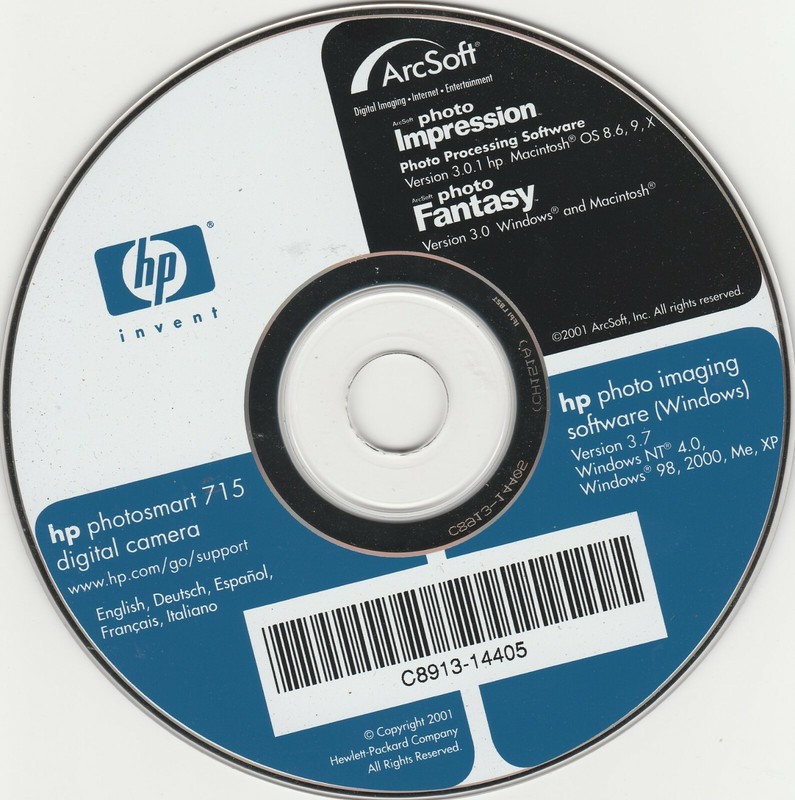 HP photosmart 715 digital camera software ~ CD-ROM