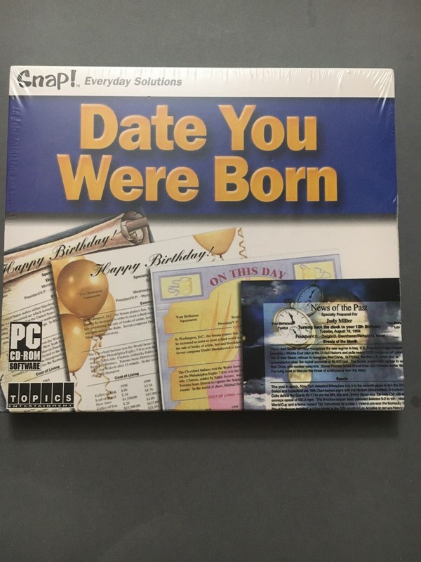 Date You Were Born CD For PC Win 95/98/XP/2000 NEW- Free Shipping