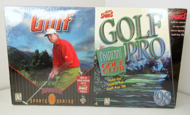 Sierra Sports Golf Pro ’98 & All American PC Computer Game CD Double Pack SEALED