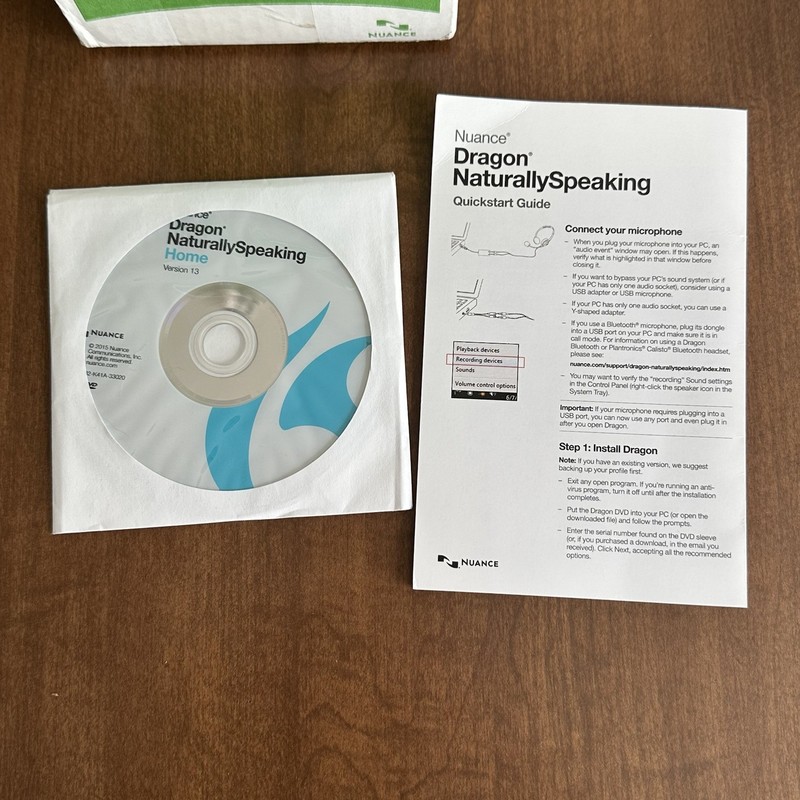Nuance Dragon Naturally Speaking 13 Home Speech Recognition Software w/USB Adapt gallery