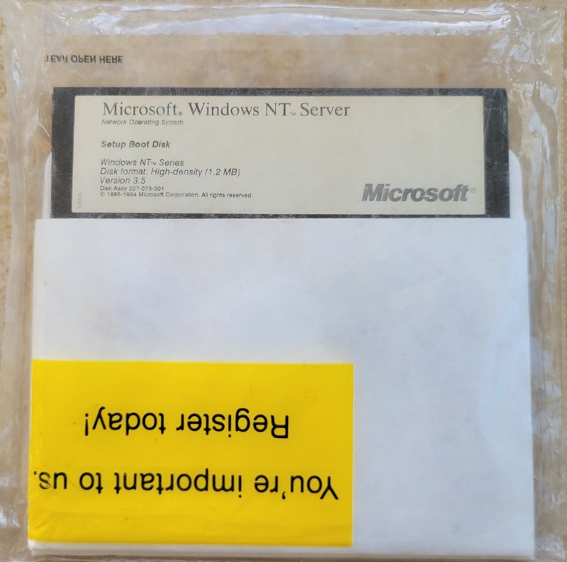 Vintage Floppy Diskette – Microsoft Windows NT Server Setup Boot Disk