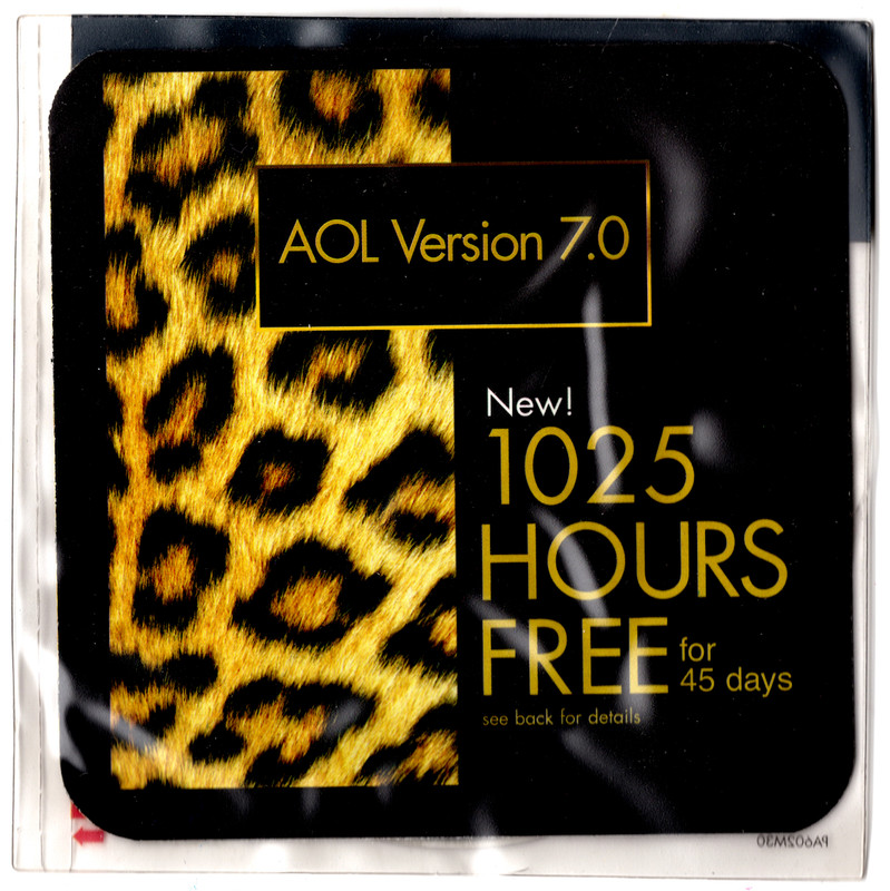 Vintage Rare 2001 AOL V7.0 Leopard-Print CD-ROM, New Factory-Sealed & SEXY!