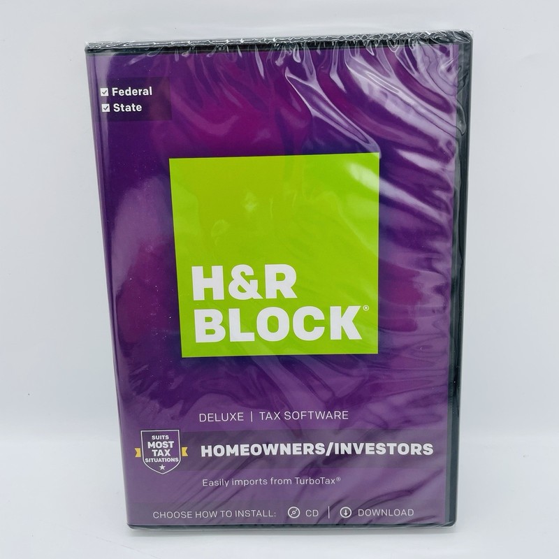 2017 H&R Block DELUXE Homeowners / Investors Federal & State (PC & Mac) SEALED gallery