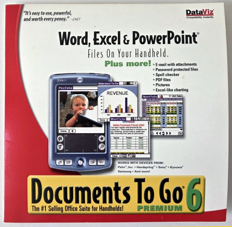 DATAVIZ Documents To Go 6 Premium: Word Excel & Powerpoint For Palm OS PDAs