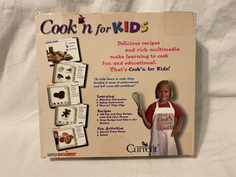 Cook'n for Kids - Dual Format PC/MAC DVO Ent SEALED IN RARE BIG BOX Win 95/98 gallery