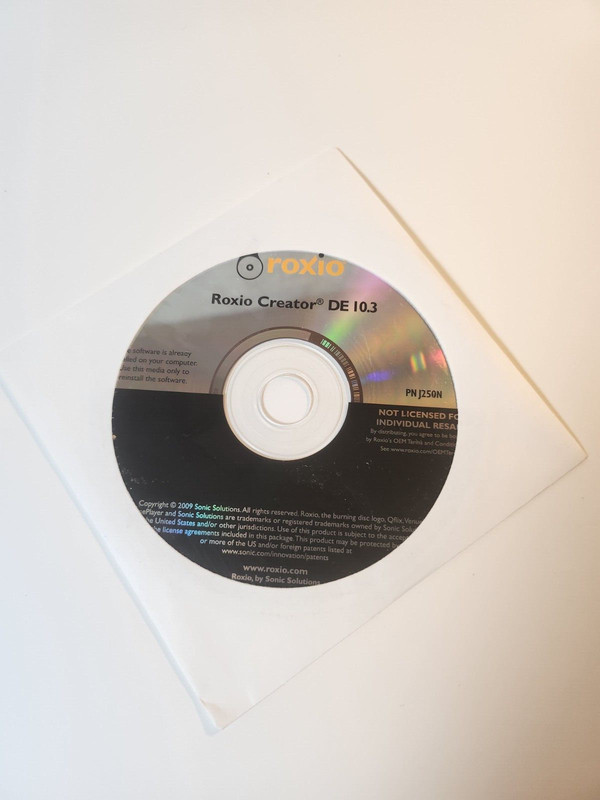 Roxio Creator DE 10.3 Software J250N – DELL — unopened envelope
