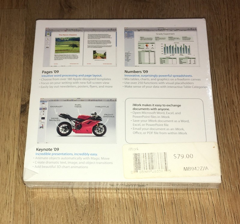 Apple iWork '09 Full Version with Pages Numbers Keynote '09 NEW & Original Packaging in Foil gallery