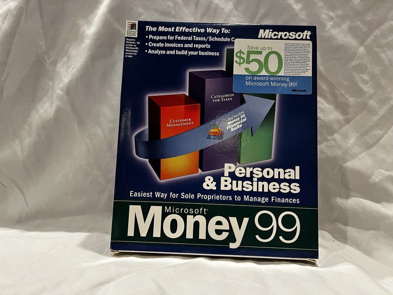 Sealed Microsoft Money 99 Personal & Business – Full edition – Inc. base Money99