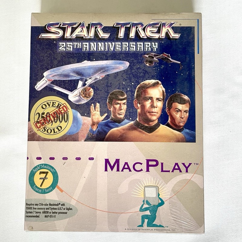 Vintage STAR TREK 25TH ANNIVERSARY PC Game MACPLAY 3.5 Floppy Disks