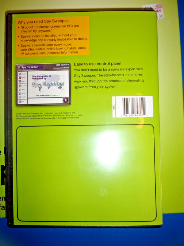 WEBROOT Spy Sweeper 2003 Webroot Software Inc. Windows 98, 2000, ME, XP + CD gallery
