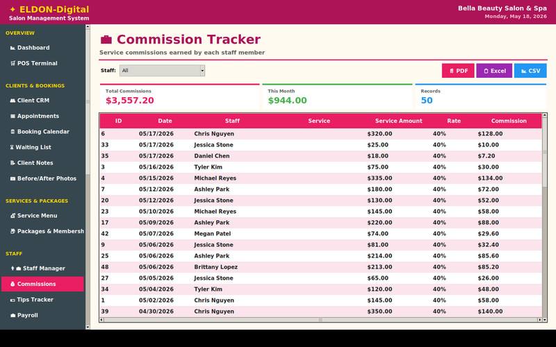 Salon Management Software USB Spa POS Booking Invoice System Windows Mac gallery