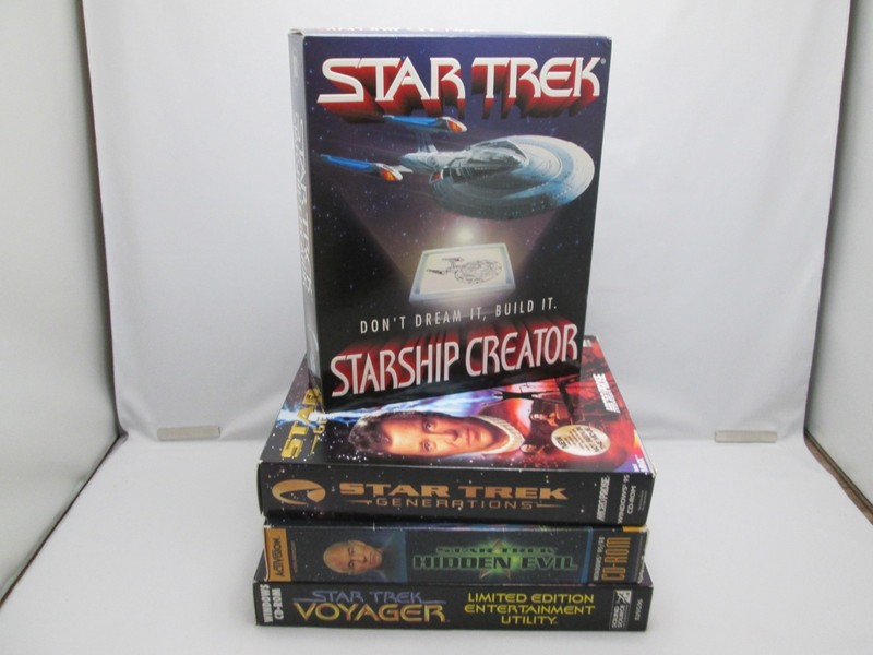 Star Trek CD-Rom Lot of 4 Starship creator, Generations, Voyager Limited Edition