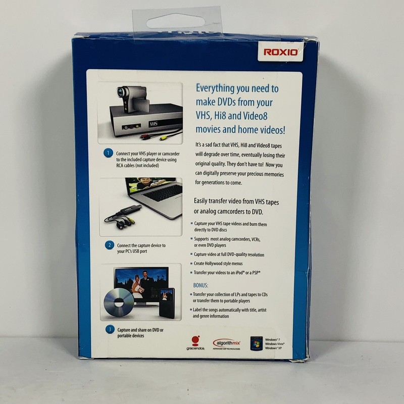 Roxio Easy VHS to DVD for Windows Create DVD Movies from VHS, Hi8 & V8 SEALED gallery