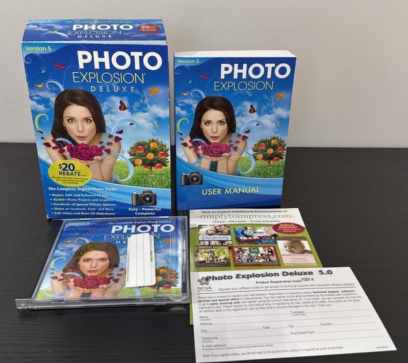 Photo Explosion Deluxe Version 5 Digital Photography Windows, XP, 7, 8 Opened ￼