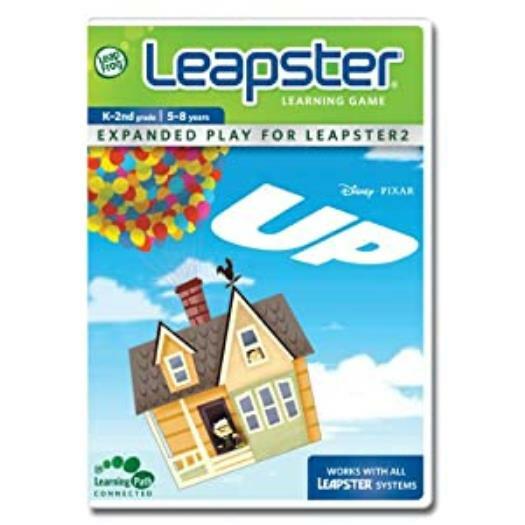 Disney Pixar Up! LEAPFROG LEAPSTER works on 1 & 2 kid math logic movie game! BOX