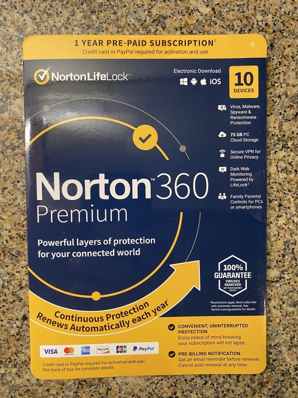 Norton 360 Premium 2023 – 10 devices, 1 year, 75GB PC Cloud Backup – Free Ship
