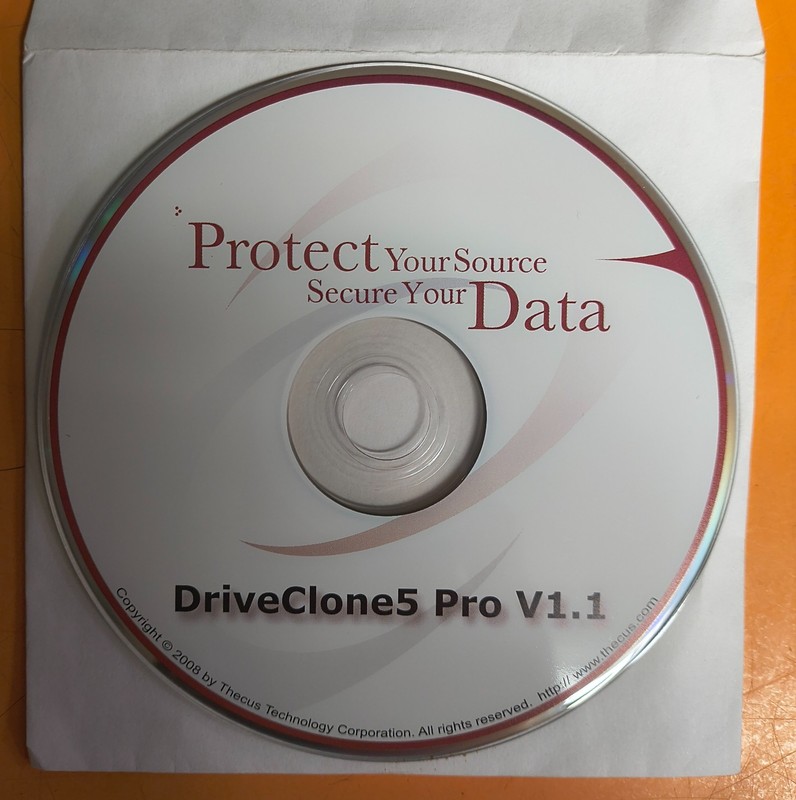 Thecus DriveClone 5 Pro V1.1 Install CD DVD – Includes Registration Key!