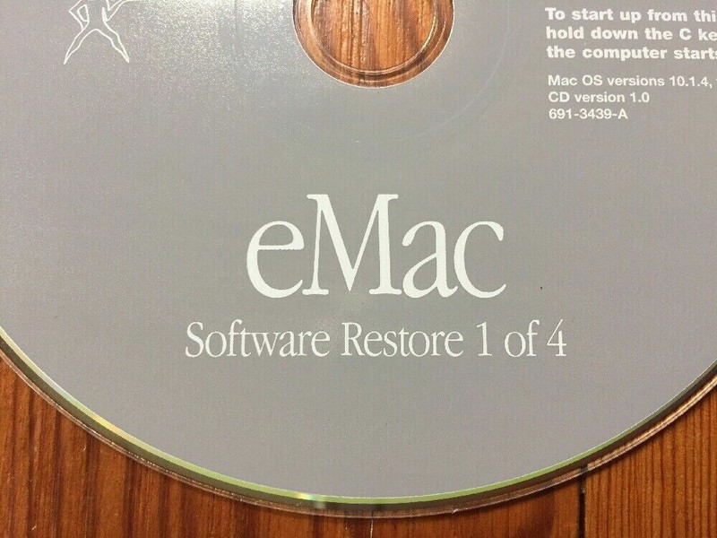 2002 Macintosh eMac System Software Restore Puma Mac OS 10.1.4 9.2.2 CD Discs gallery