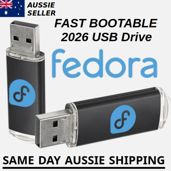 Fedora Linux Latest Version Australian Shipping Bootable USB Flash Drive Fast