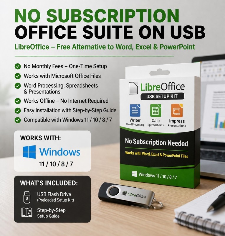 LibreOffice USB No Subscription Office Suite Word Excel PowerPoint Alt | Easy gallery