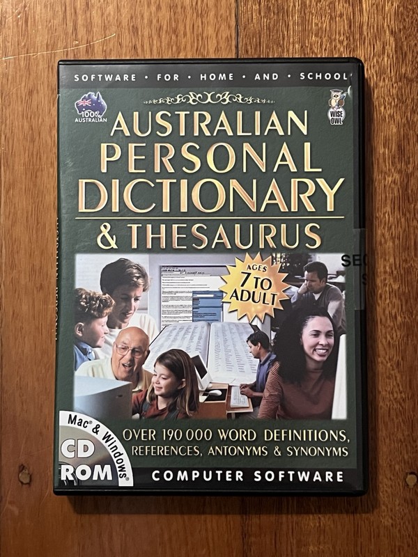 Australian Personal Dictionary & Thesaurus PC CD Computer Software NEW SEALED