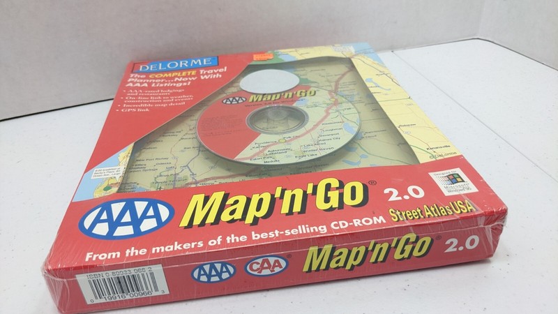 AAA Map N Go 2.0 Delorme Complete Travel Planner CD-Rom Windows 95 NIB ps2 gallery