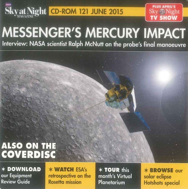 BBC Sky at Night CD-ROM, Messenger's Mercury Impact #121 June 2015, Windows, Mac