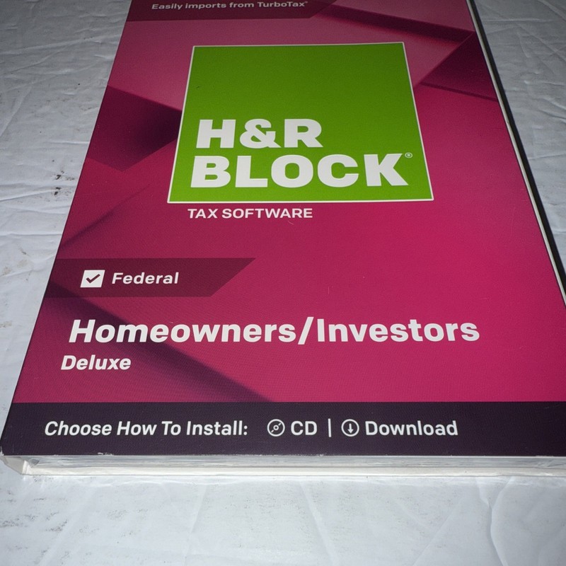 2018 H&R BLOCK FEDERAL HOMEOWNERS/INVESTORS DELUXE TAX SOFTWARE NEW Turbotax gallery