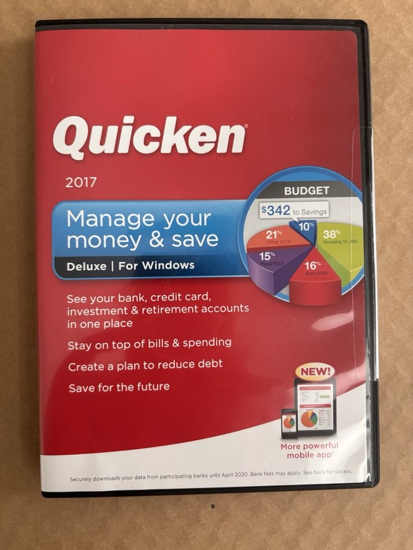 Quicken Deluxe 2017 for Windows – BRAND NEW SEALED Physical Disc