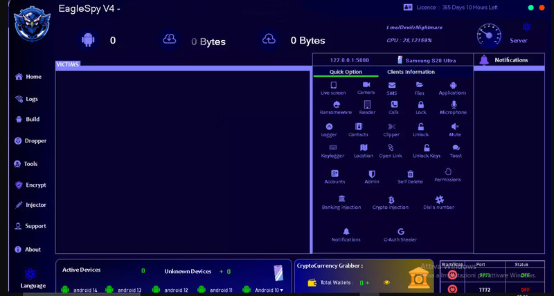 Eagle Spy RAT v4 software pc android apple mac microsoft windows linux