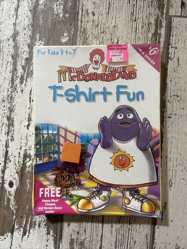 Vintage McDonaldland T-Shirt Fun- Big Box Edition #6 (PC, 1997, Expert Software)