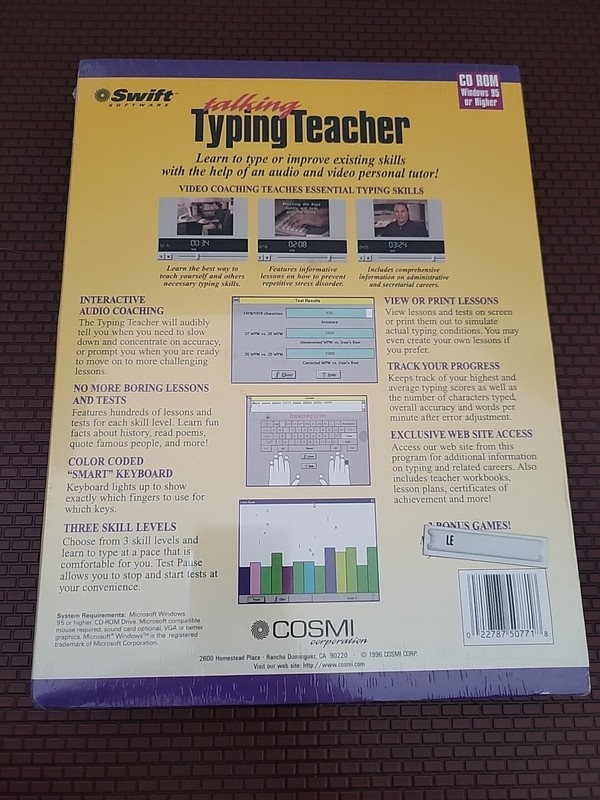 Swift Talking Typing Teacher for PC Windows 3.1 CD ROM gallery