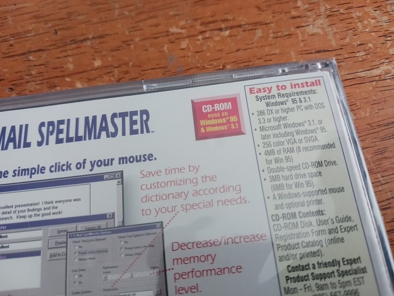 Expert Software E-mail Spell Master Windows 95 & Windows 3.1 NEW SEALED, w/tag gallery