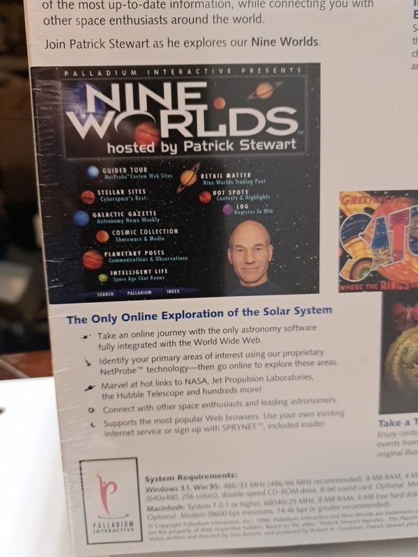 Nine Worlds, Hosted By Patrick Stewart. Online - Enhanced Voyage, 1996 BIG BOX gallery
