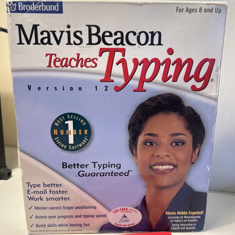Mavis Beacon Teaches Typing Version 12 CD-ROM Windows 95 98 2000 XP Broderbund