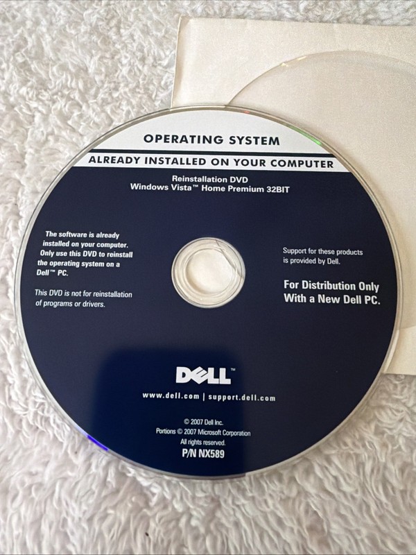 Dell Reinstallation DVD Windows Vista Home Premium 32Bit Vtg 2007 Software gallery