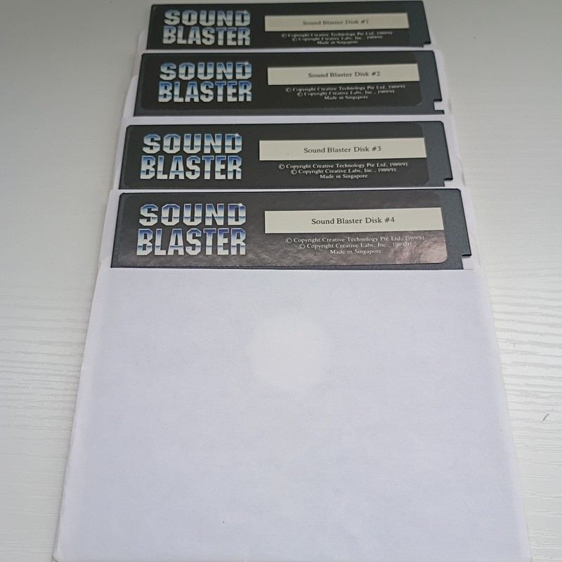 Sound Blaster Software 5.25” Floppy Disk 1989/91 Set Of 4 Disk Vintage gallery