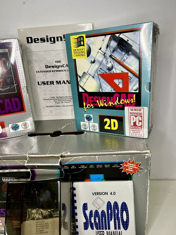 Vintage MS-Dos Floppy Disc DesignCAD 3D & 2D 1991 Software IBM PC RARE Sealed gallery