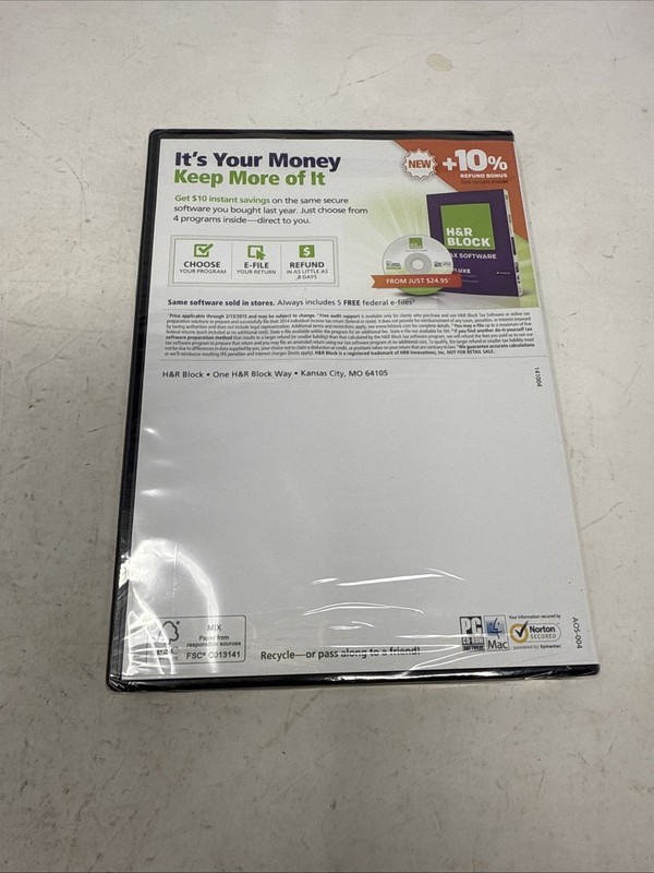 H & R Block One-Stop Shopping Tax Software 2014 Tax Year-RARE-SHIP N 24 HRS-NEW gallery