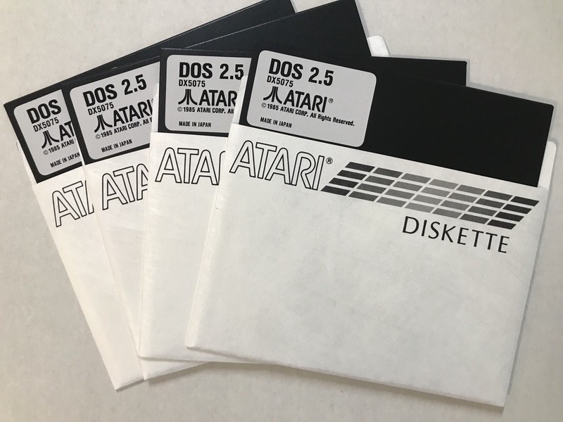 DOUBLE DENSITY DISKS Atari sleeve DX5075 DOS 2.5 4 each 5 1/4 disks 800/XL/XE