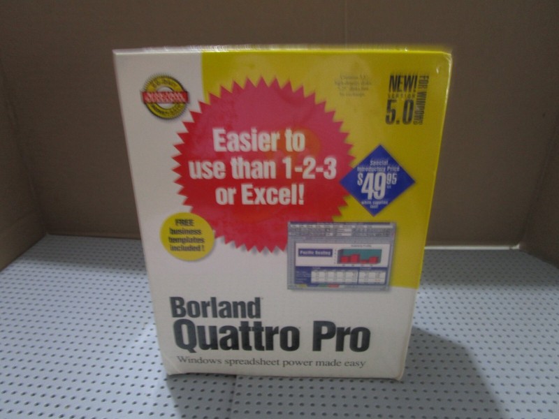 BORLAND QUATTRO PRO VER 5.0 FOR WINDOWS--3.5" DISKS--BRAND NEW SEALED gallery