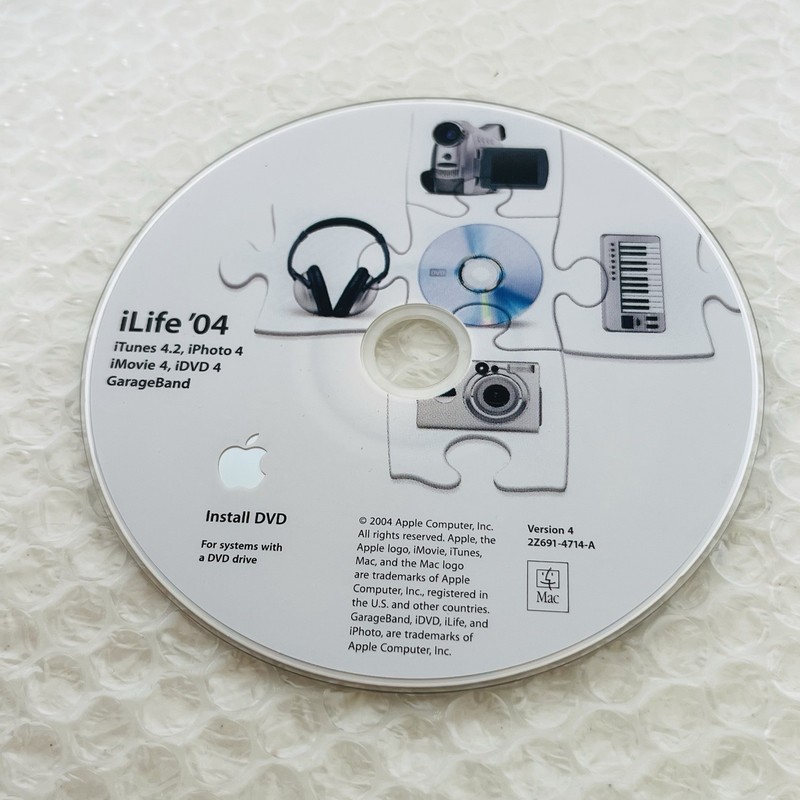 2004 iLife 04 iPhoto 4 iMovie 4 iTunes 4.2 Mac Macintosh Software Install CD DVD gallery