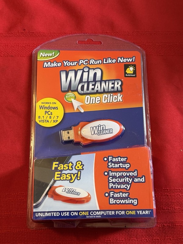 Win Cleaner One Click USB PC Computer Clean Repair Protect Windows As Seen On TV