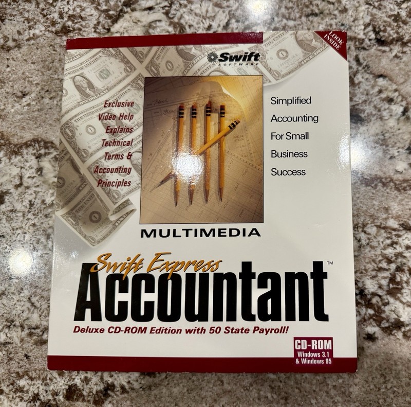 1998 Swift Express Accountant PC Software Cd-rom Windows 3.1/95 COSMI